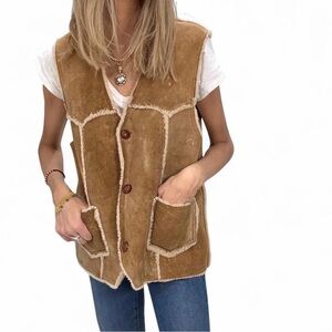 Vintage Shearling Tan Vest